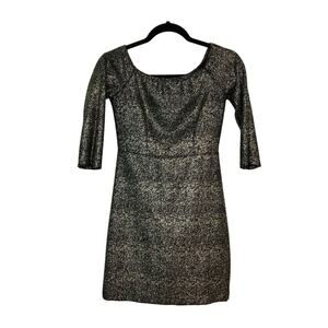 Gianni Bini Gold & Black Short Party Evening Cocktail Dress Sparkly Size XS